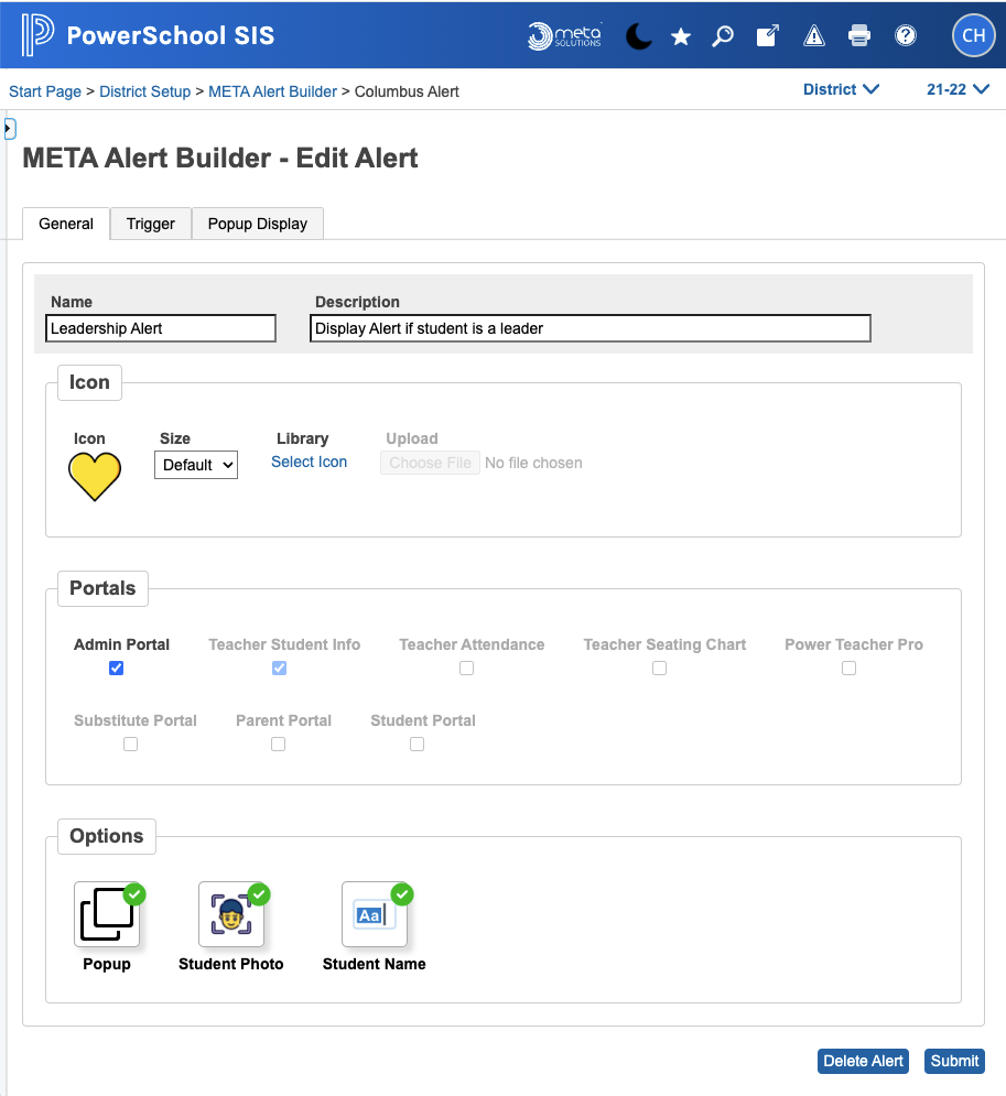META PowerSchool Customizations Catalog