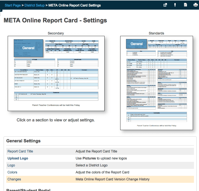 META PowerSchool Customizations Catalog